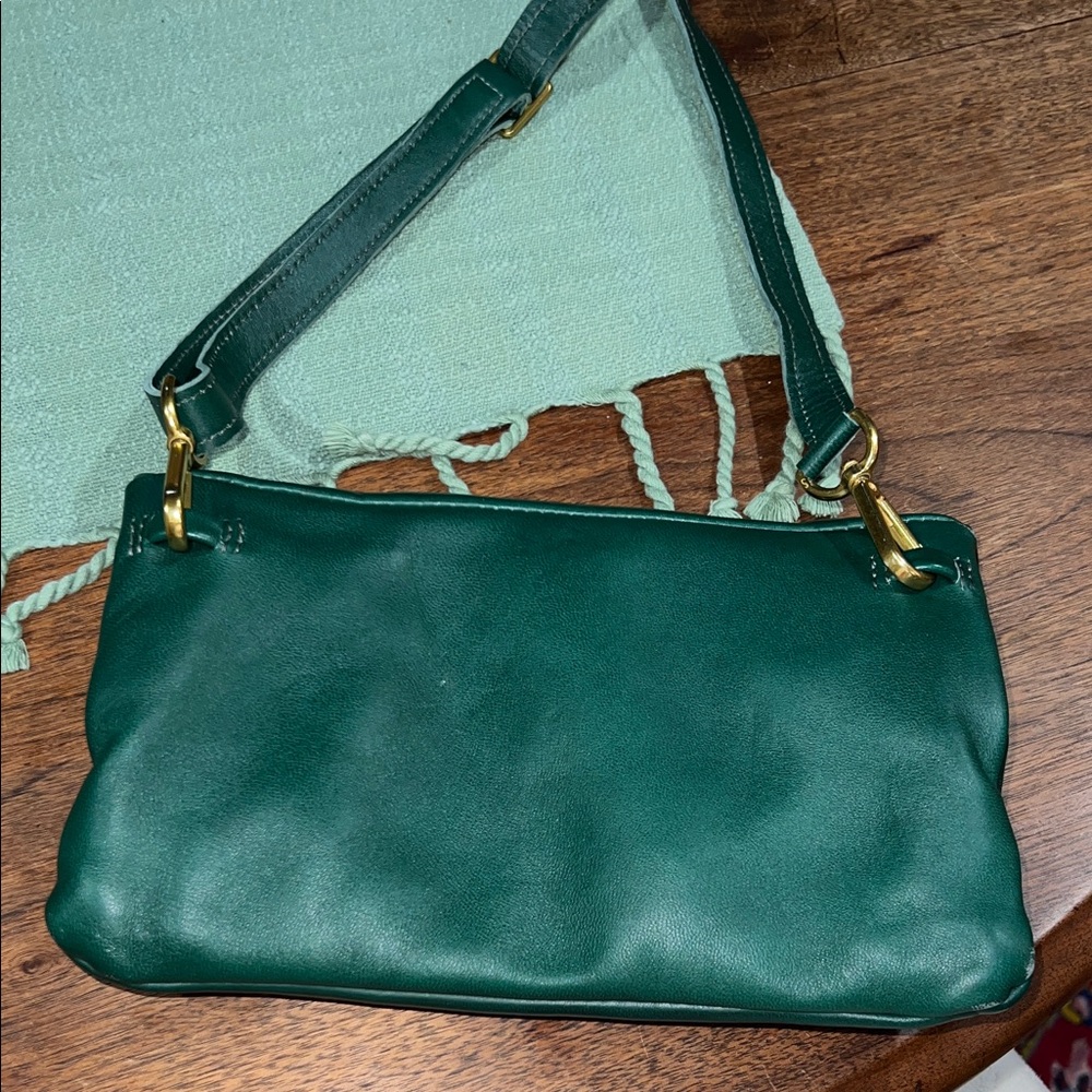 Sseko Retired Fold Over Leather Crossbody Bag in Agave Green - Picture 6 of 8